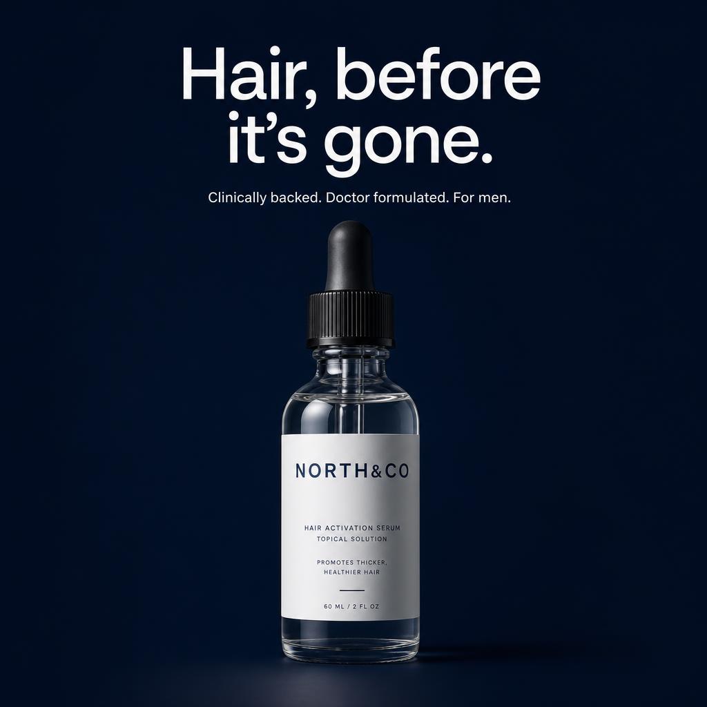 North&Co — Men's Hair Restoration ad creative by Healthy Scales